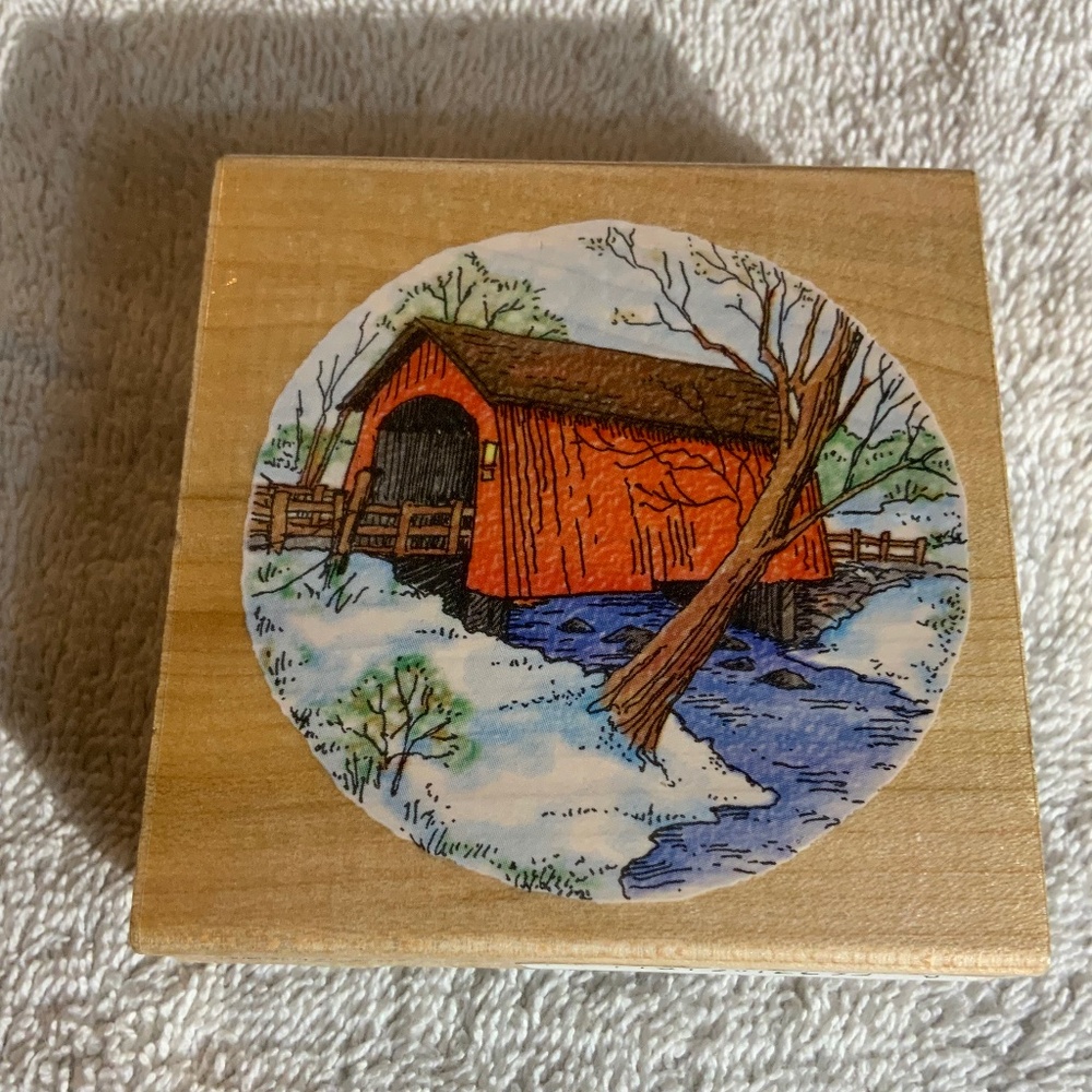 Stampendous Wood Rubber Stamp “Covered” 3” X 3” (NEW)